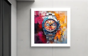 ⌚ Rolex Luxury Art "Framed" 💰 Giclée Print 🎨 COA 📜 24x24” 1/25 Signed ✍️ v6 - Picture 1 of 8