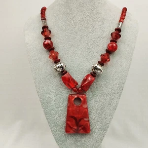 Halskette Bakelit Art Deco oder MCM Catalin, Farbe Kirsche Bernstein - Bild 1 von 4