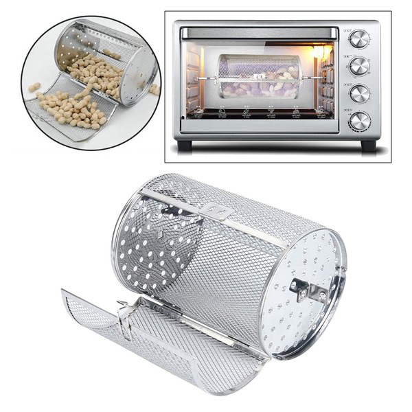 1 Piece of Stainless Steel Rotisserie Grill, Roasting Drum, Oven Basket, Baking Photo Related