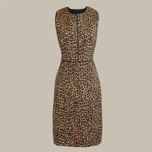 J CREW ~ Etuikleid Leopard Bi-Stretch Baumwolle Karriere Anzug Gr. 6 - Bild 1 von 7