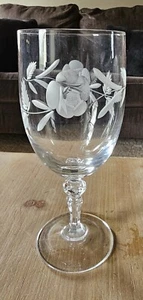 8 Vintage Royal Doulton COUNTRY ROSE Roses ICED TEA Crystal Glasses 7 5/8" MINT - Picture 1 of 4