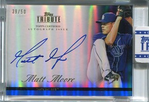 2012 Topps Tribute Autographs Blue mmo1 Matt Moore Rookie Auto 39/50