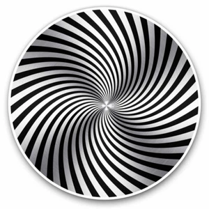 2 x Vinyl Aufkleber 30 cm - Spirale Illusion schwarz weiß cooles Geschenk #3794 - Bild 1 von 1