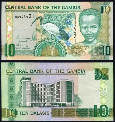 Gambia 10 dalasis 2006 Young Boy & Sacred Ibis Bird P26a UNC - Image 1 of 4