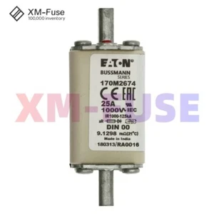 1 PIEZA Eaton Bussmann 170M2674 enlace fusible, alta velocidad, 25 A, CA 1000 V, - Imagen 1 de 8