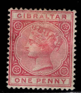 Gibraltar Scott 10 MH* 1887 rose colored stamp  - Picture 1 of 1