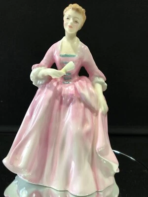 Royal Doulton A Hostess Of Williamsburg Pink Dress 1959 Bone China Figurine EUC - Image 1 of 4