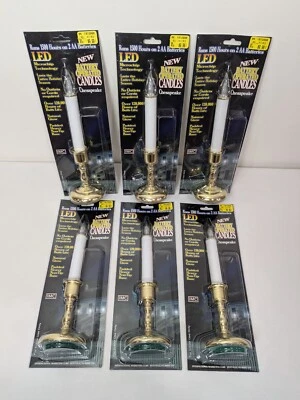 Lote de velas de ventana LED a batería Chesapeake x6 base de latón ponderado 9" IMC Foto 1 de 4