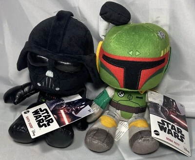 Juguetes de peluche Boba Fett y Darth Vader. "Con etiquetas villanos de Star Wars ~ 8""" Foto 1 de 4