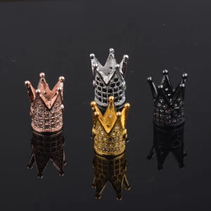 Pulsera Conector Dije Cuentas Plata Oro Rosa Pavimentado Piedras Preciosas de Circón - Imagen 1 de 31