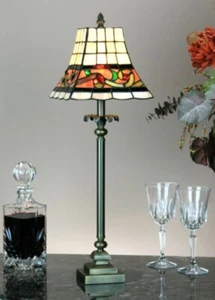 NEW! Handcrafted Stained Glass Tiffany Style Table Buffet Lamp - 24”H (1398) - Picture 1 of 2