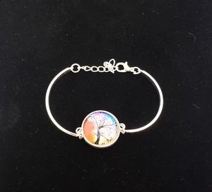 Unbranded Fashion Costume Womens Silver Colorful Tree Bracelet Jewelry - Picture 1 of 3