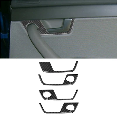 Cubierta de manija de puerta interior de fibra de carbono 4 piezas para Audi A4 B7 S4 2005-2008 Foto 1 de 4