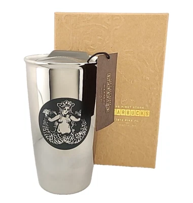 Xícara de café Starbucks Seattle WA Pike Pl Market primeira loja cerâmica viajante 12 oz - Imagem 1 de 4