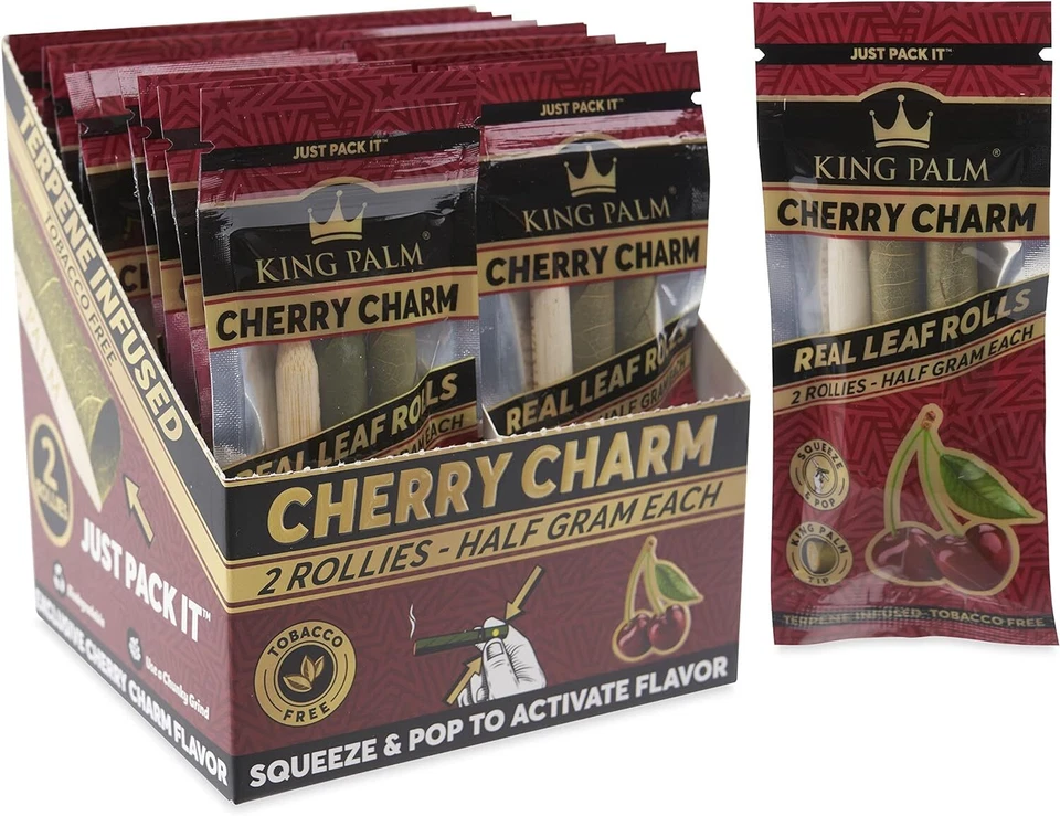 King Palm | Rollie Size | Pear | Organic Prerolled Palm Leafs | 2 Rolls