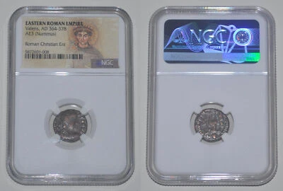 Valens, AD 364-378, AE3 (Nummus), Roman Christian Era Ancient Coin NGC Certified - Image 1 of 4