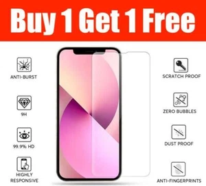 Screen Protector iPhone 16 15,14,13,12,11,14,17 Pro Max Gorilla Tempered Glass - Picture 1 of 4