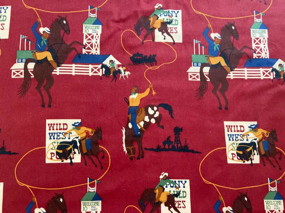 Wild West Cowboy Cotton Fabric BY THE YARD - Image 1 of 4