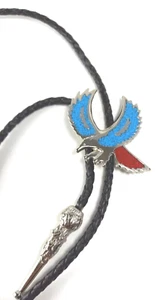 Bolo Tie Southwestern Turquoise Eagle Native American Made In USA - Picture 1 of 10