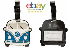 Volkswagen Campervan VW Camper T1 Blue Luggage Bag Tag Travel Holiday Camping - Picture 1 of 3