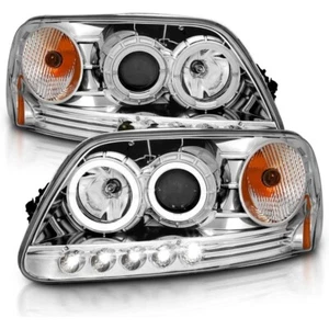 97-03 Ford F150 97-02 Expedition CCFL Halo Chrome 1pc Projector Headlight Corner - Picture 1 of 3