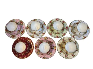 ROYAL ALBERT OLD COUNTRY ROSE TEACUPS & SAUCERS & PLATES 21 PC SET BRIDAL SHOWER - Picture 1 of 14