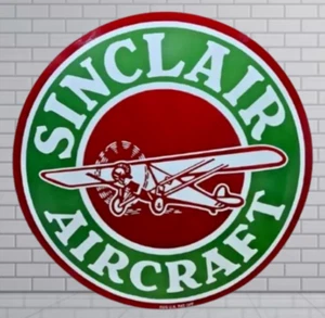 Sinclair Aircraft  Rare Porcelain Enamal Heavy Metal 48  inches Double Side - Picture 1 of 2