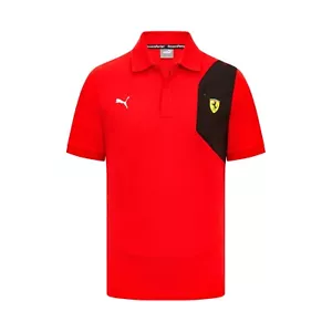 Polo classica uomo Ferrari Fanwear (rossa) 2023/24 nuova/sigillata prezzo consigliato £54 - Foto 1 di 2