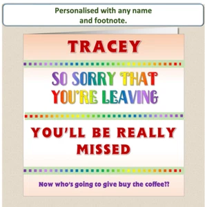 Sorry You're Leaving Card New Job Good Luck Goodbye You Will Be Missed - Picture 1 of 6