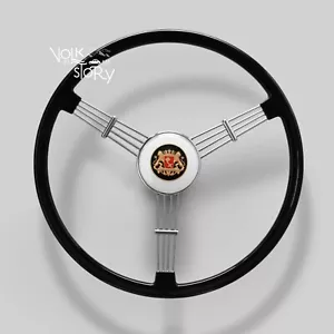 VW beetle karmann ghia Black Banjo Style Vintage Steering Wheel Kit Gold Lion - Picture 1 of 6