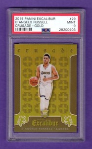 D'ANGELO RUSSELL 2015-16 EXCALIBUR CRUSADE GOLD REFRACTOR ROOKIE RC # / 10 PSA 9