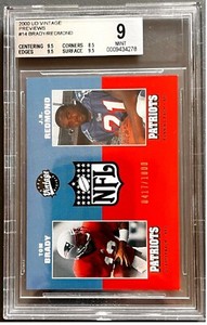 2000 UD Vintage Previews Tom Brady BGS 9 Mint RC - with (3) 9.5's - .5 from Gem