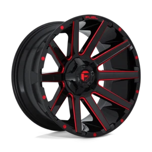 Combustible D643 CONTRA 22x10 ET-18 8x165 125,10 mm NEGRO BRILLANTE ROJO TINTADO TRANSPARENTE (Carga R - Imagen 1 de 1