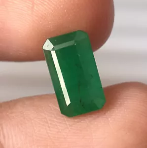 Untreated Natural Zambian Emerald 11.3X6.5X4.6 mm 2.80 CTS Emerald Cut Gemstone - Picture 1 of 6