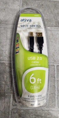 NEW Ativa 6ft USB 2.0 Cable Gold Series - Image 1 of 4
