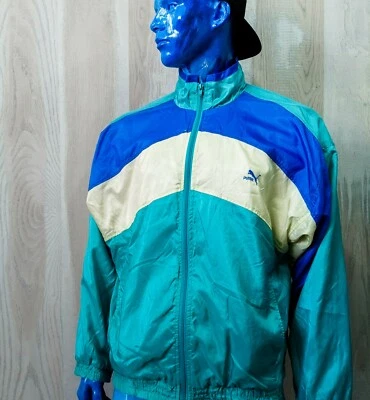 Puma rare vintage jacket with zipper multicolor Nylon Size 9 - Image 1 of 4