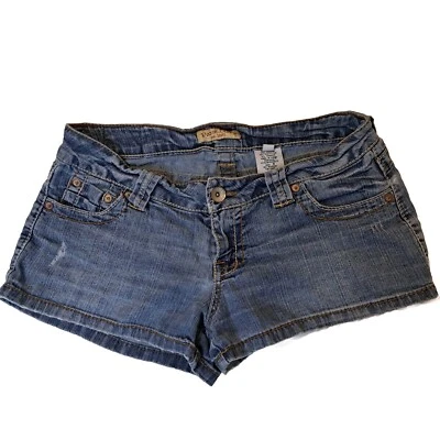 Pantalón corto Paris Blues Distressed Denim para mujer talla 5 azul tiro bajo lavado mediano 5 bolsillos Foto 1 de 4