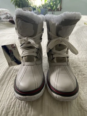 Pajar Canadá Invierno Blanco Cuero Superior Imitación Piel Forrado Euro 39 EE. UU. 8-81/2 NUEVO CON ETIQUETAS Foto 1 de 4