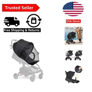 2-in-1 Universal Stroller Sunshade & Mosquito Net for UV Protection - Black - Picture 1 of 8
