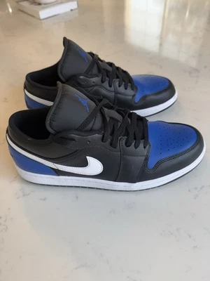 Hombre Nike Jordan 1 Low - Negro/Blanco/Game Royal - Talla 13 Foto 1 de 4