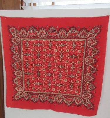 Pañuelo Bandana Diseño Inusual Rojo Amarillo Negro De Colección Foto 1 de 4