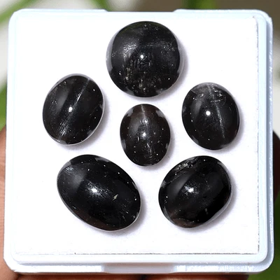 Rayo nocturno ~ 6 piezas piedras preciosas cabujón raras de diópsido natural ojo de gato 10 mm-14 mm Foto 1 de 4