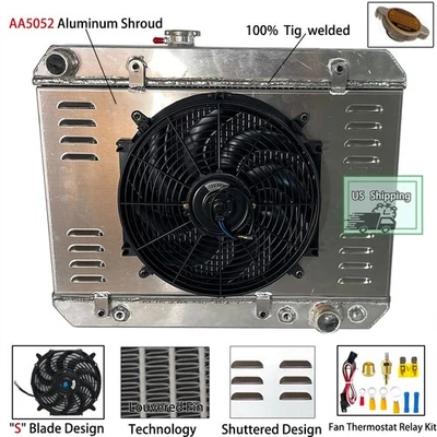 Radiator+Shroud Fan For 1964-1967 1965 1966 Pontiac Le-Mans Tempest GTO 5.3L V8 - Image 1 of 4