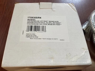 NUOVO Moen 170930SRN Tubo doccia a mano 60 pollici nichel spazzolato B148 - Immagine 1 di 2