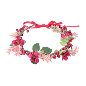 Christmas Wreath Fruit Decoration Flower Bridesmaid Floral Hair Garland Wedding - Picture 1 of 12