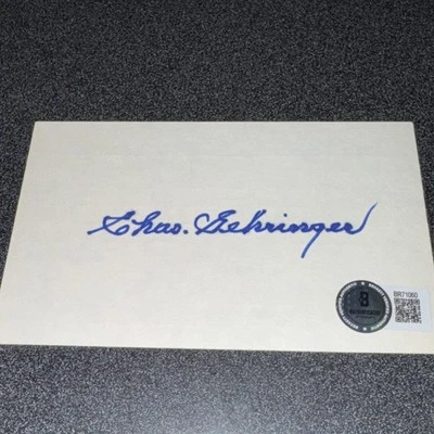 Charlie Gehringer Autographed Signed 3x5 Index Card BAS Beckett Authenticated - Image 1 of 3