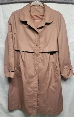 Vintage 1970s Sears Womens 14P Blush Barbie Trench Raincoat Pockets - Image 1 of 4