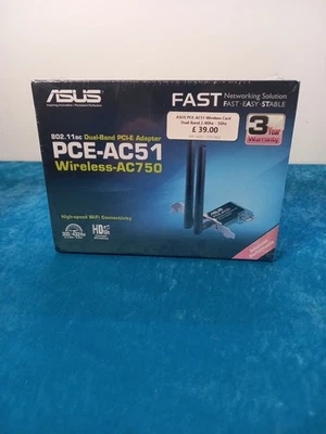 ASUS PCE-AC51 Wireless-AC Dual-band PCI-E Adapter (433Mbps Low Profile Bracket) - Image 1 of 4