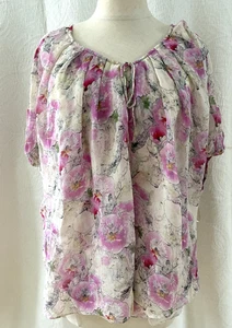 Diane von Furstenberg Yasmin Teerose cremefarben transparentes Seidentop angenähtes Trägertop Größe 8 - Bild 1 von 10