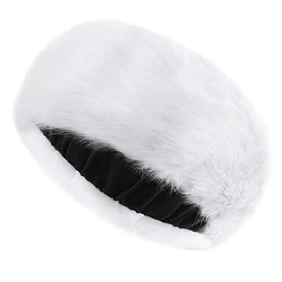  Women's Faux Fur Headband Winter Earwarmer Earmuff with Stretch, White - Image 1 of 4